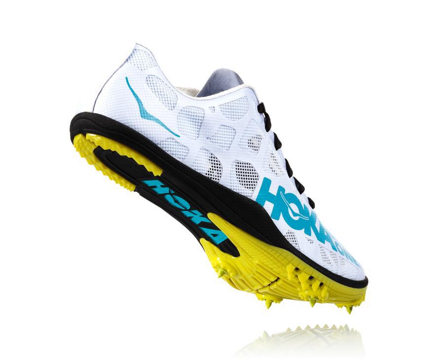 Hoka One One Spikes Mens White/Blue - Rocket X - 37852BVPT